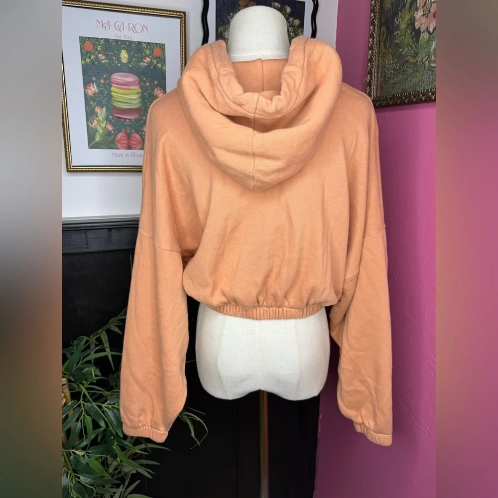 DONNI. Women’s Vintage Fleece Gem Cropped Hoodie in Penny Sz XS